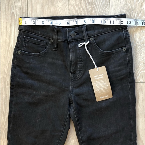 NWT Madewell Women's Black 9”High-Rise Skinny Frayed Jeans SIZE 26S Stretch - Picture 5 of 14
